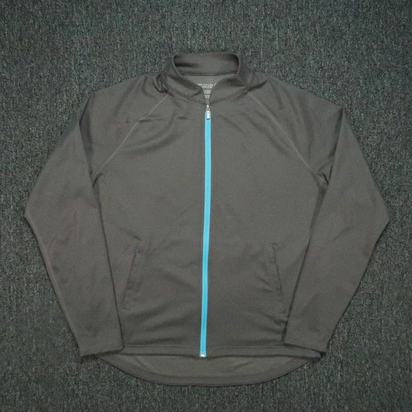 Peter‎ Millar Mens Large Gray Sun Protection Full Zip Pockets Stretch